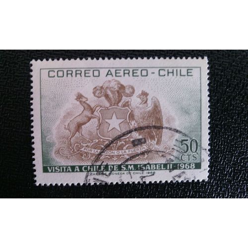 Timbre Chili ( Yt Pa 250 ) 1968 Visite De La Reine Elizabeth Ii
