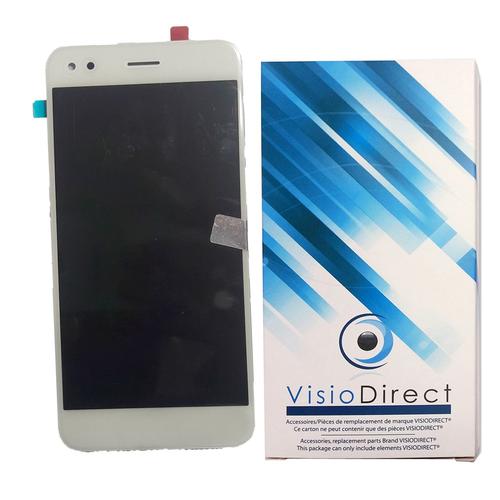 Visiodirect® Ecran Complet Pour Huawei Y6 Pro 2017 5" Telephone Portable Blanc Vitre Tactile + Ecran Lcd