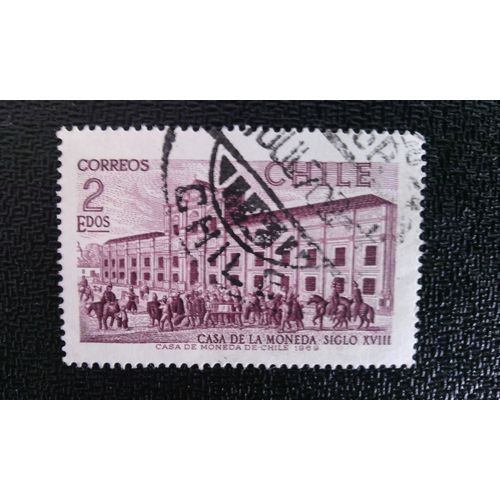 Timbre Chili ( Yt 348 ) 1970 Histoire De La Découverte Et De La Conquête Du Chili
