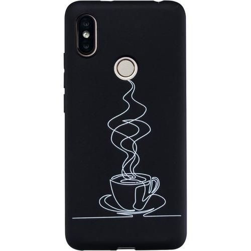 Coque Compatible Avec Xiaomi Redmi S2/Y2 Silicone Motif Drôle Noir Phrase Antichoc Ultra Fine Design Étui Redmi S2 Bumper Case Cover Housse Pour Femme Fille Homme,Café