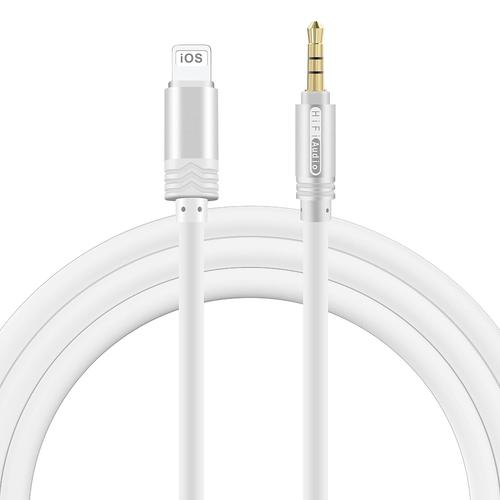 Adaptateur de Câble de Voiture Auxiliaire Jack Mâle 3,5 mm, Autoradios, Haut-Parleur, Compatible avec iPhone 14/13/12/11/XS/X/8/7/6S, iPad Air/Mini/Pro, Compatible avec Tous Les Systèmes iOS-2M