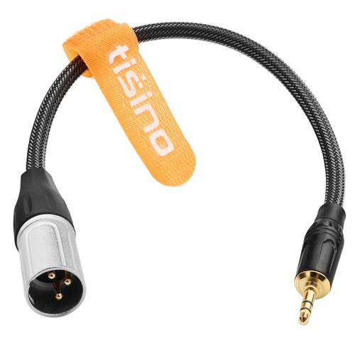 3.5mm to XLR Balanced Cable Adapter, Gold-Plated 1/8 inch Mini Jack Aux to XLR Male Mono Audio Cord for Cell Phone, Laptop, Speaker, Mixer - 0.3m