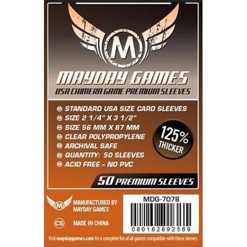 Lot De 50 Protège-Cartes Premium Usa Chimera 57,5x89mm