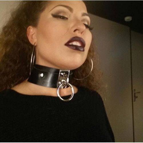 Collier Choker Ras Du Cou Gros Anneau Noir Goth Gothique Punk