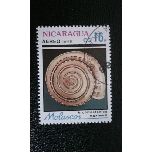 Timbre Nicaragua ( Yt Pa 1241 ) 1988 Sundial Géant (Architectonica Maximum)