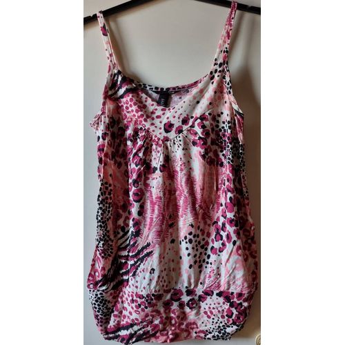 Débardeur À Bretelles Femme. Taille S. H&m. Rose Motifs Léopard Et Pois