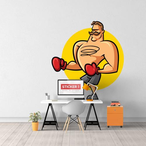 Sticker Boxer Cartoon S (Hauteur 38cm, Largeur 35cm)