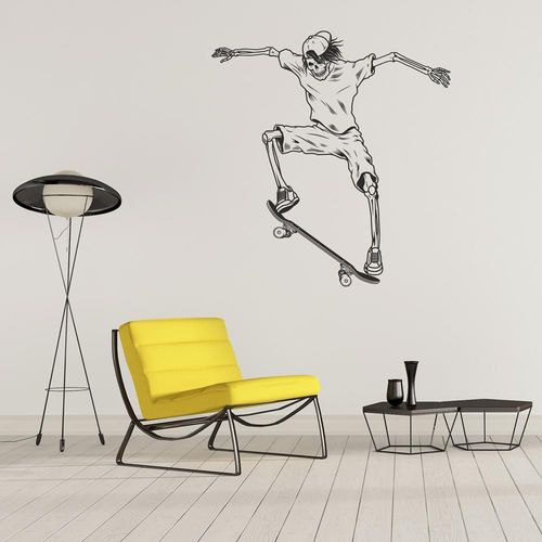 Sticker Skate Squelette Ollie S (Hauteur 38cm, Largeur 35,5cm)