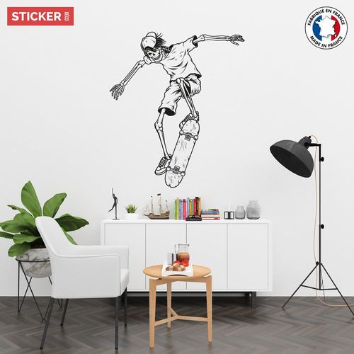 Sticker Skate Squelette Figure XL (Hauteur 98cm, Largeur 85cm)