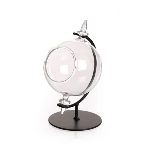 Boule En Verre Ouverte 8cm Avec Support - Graine Créative
