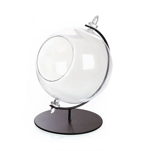 Boule En Verre Ouverte 14cm Avec Support