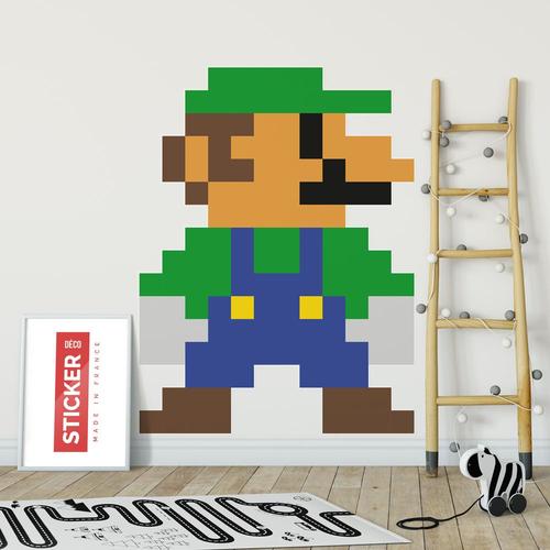 Sticker Pixel Art Luigi XXL (Hauteur 170cm, Largeur 128cm)