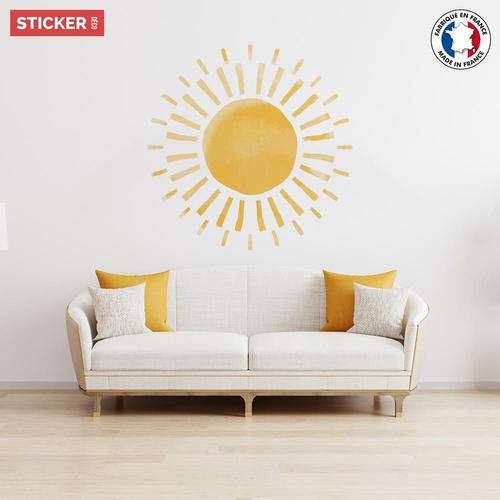 Sticker Soleil Aquarelle XXL (Hauteur 120cm, Largeur 182cm)