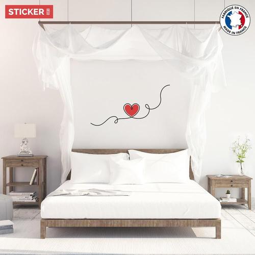 Sticker Dessin Coeur Rouge XL (Largeur 120cm, Hauteur 38,5cm)