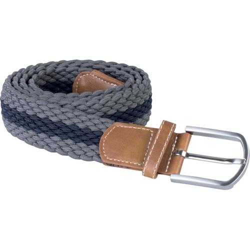 Ceinture Tress?E ?Lastiqu?E - Kp805 - Gris Et Navy