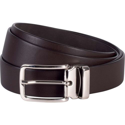 Ceinture Cuir Pleine Fleur - Kp807 - Marron Fonc? - 30 Mm