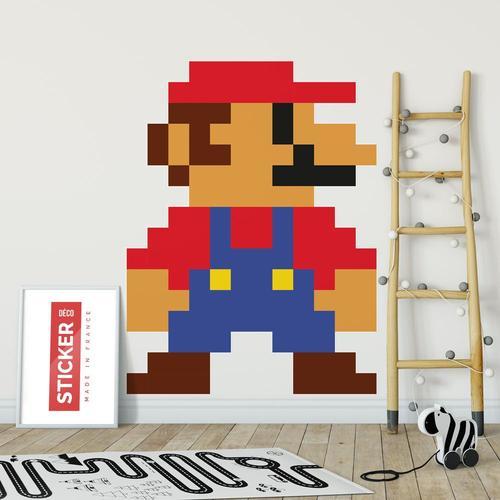 Sticker Mario Pixel Art XXL (Hauteur 170cm, Largeur 128cm)