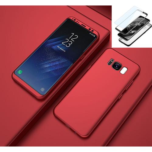 ةم Samsung Galaxy S9 Coque - Antichoc Coque Samsung Galaxy S9 Full Protection Intégrale 360° Housse Etui Rouge Couleur :