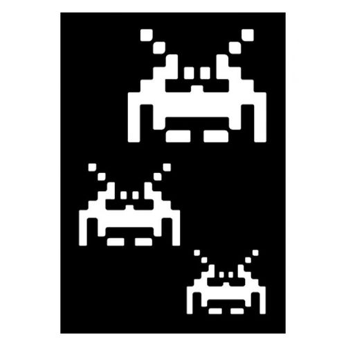 Pochoir Adhésif Space Invader 7x10 Cm
