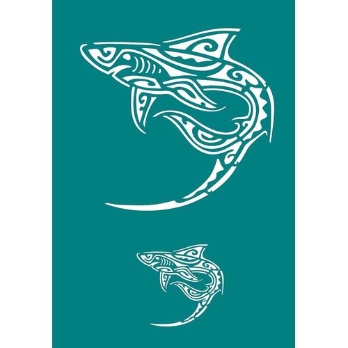 Pochoir Adhésif Pour Tissu Requin Maori A4