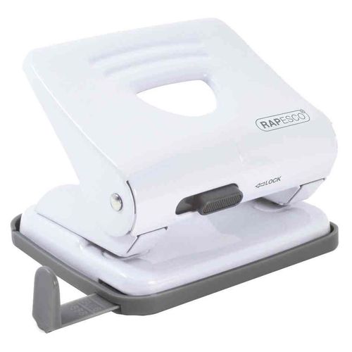 Rapesco Perforateur 825 Métal Capacité 25 Feuilles 2 Trous Blanc