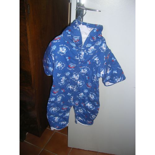 Combinaison Petit Bonhomme À Capuche Coton 12 Mois Multicolore