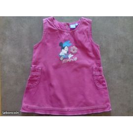 Robe Sm En Toile Rose, Minnie - Disney - T 12mois