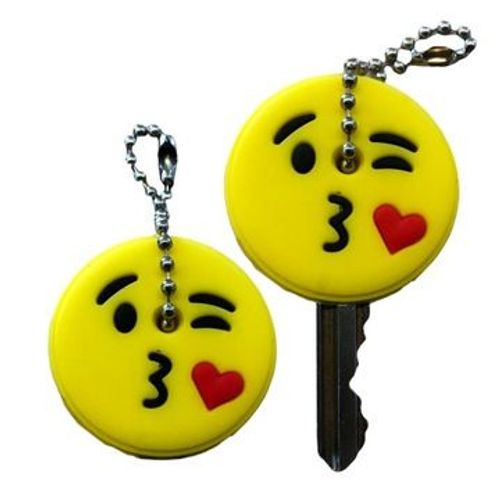 CACHE-CLÉS EN SILICONE MARQUEUR DE CLÉS PORTE-CLÉS POUR ENFANTS EMOJI KISS YSK953