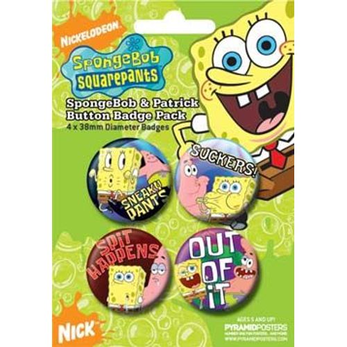 Bob L'éponge Pack 4 Badges