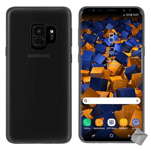 Housse Etui Coque Pochette Silicone Gel Fine Pour Samsung Galaxy S9 + Verre Trempe - Gris