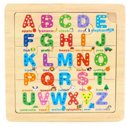 Puzzle Alphabet Et Mots Anglais En Bois