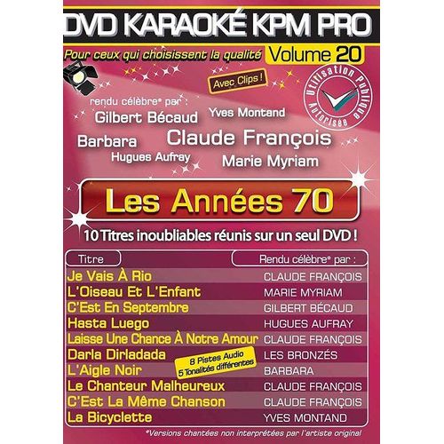 Dvd Karaoké Kpm Pro - Vol. 20 : Les Années 70