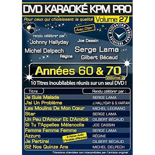 Dvd Karaoké Kpm Pro - Vol. 27 : Annéees 60 & 70 Volume 2