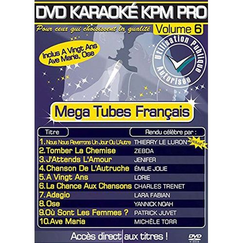 Dvd Karaoké Kpm Pro - Vol. 6 : Méga Tubes Français