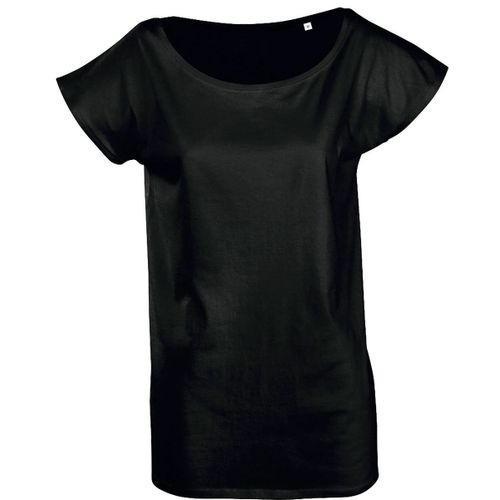 T-Shirt Manches Kimono Large Encolure Femme - 11398 - Noir