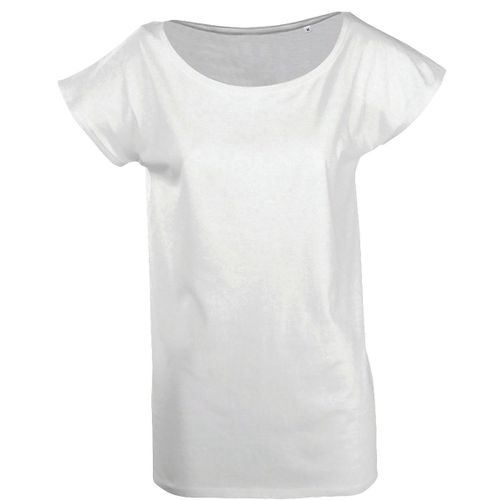 T-Shirt Manches Kimono Large Encolure Femme - 11398 - Blanc