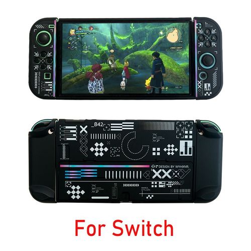 Mecha Black Crystal Shell Hard Cover Pour Nintendo Switch Ns Oled Joy-Con Contrmatérielle Skin Protector Case Full Protector Pc 256