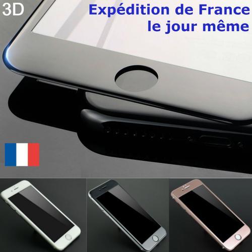 Verre Trempé Iphone 8 Plus Noir Vitre Protection Ecran Intégrale 3d - Film Total