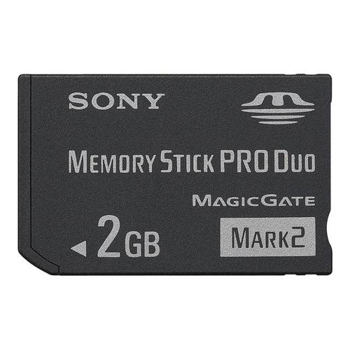 Sony - Carte mémoire flash - 2 Go - Memory Stick PRO Duo Mark2 - pour Handycam DCR-DVD308, DVD408, HC48, HC96, SR200, SR300, SR62, SR82; a DSLR-A100
