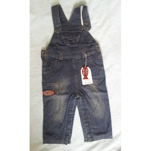 Salopette En Jeans Doublée Coton Pour Garçon Week-End À La Mer - 18 Mois - Neuve