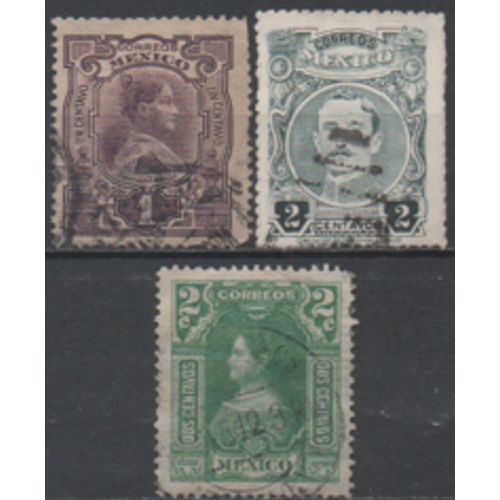 Mexique: Lot De 3 Timbres.