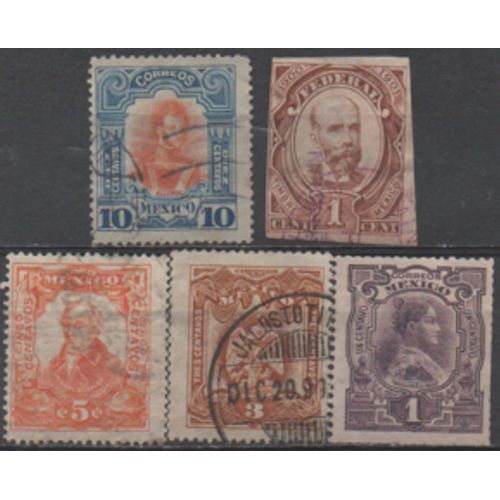Mexique: Lot De 5 Timbres.
