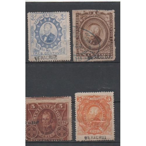 Mexique: Lot De 4 Timbres.