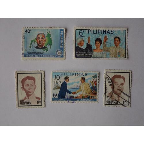 5 Timbres "Personnalités" Philippines