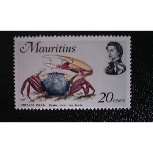 Timbre Ile Maurice ( Yt 335 ) 1969 Crabe Du Violoniste (Uca Sp.)