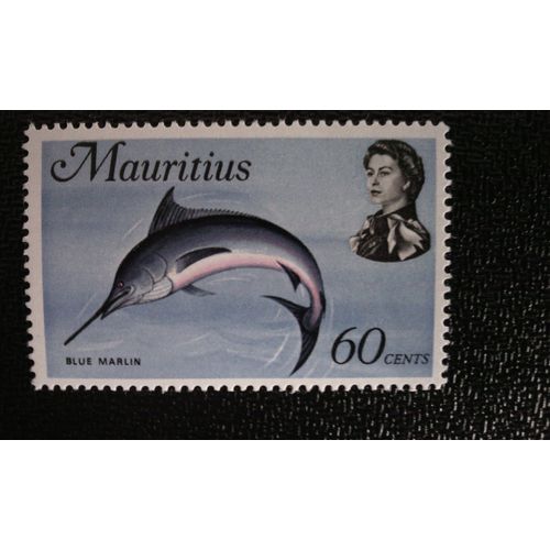 Timbre Ile Maurice ( Yt 341 ) 1969 Marlin Bleu (Makaira Nigricans)
