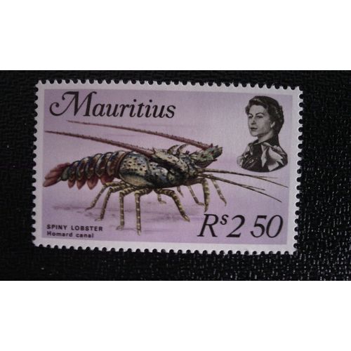 Timbre Ile Maurice ( Yt 344 ) 1969 Homard Épineux (Palinurus Ornatus)
