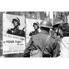 Ww2 - Affichage De Soutien De La Grande-Bretagne À L'armée Rouge