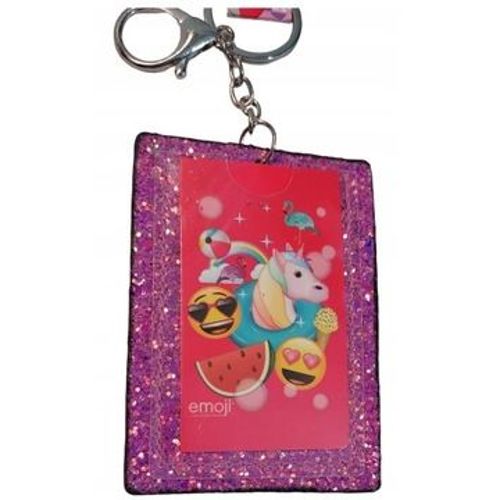 PORTE-CLÉS EMOJI GLITTER AVEC POCHE PHOTO 7x 10cm POUR CLÉS YSK987