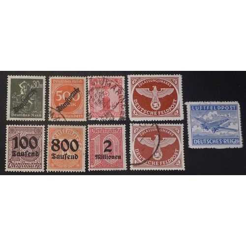 Allemagne Service Et Franchise Lot De 9 Timbres